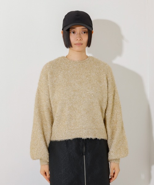 「NOMINE」 長袖ニット フリー ブラウン レディース_画像3