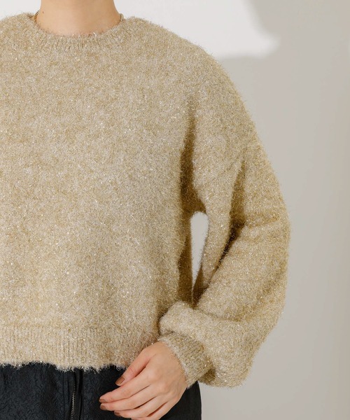 「NOMINE」 長袖ニット フリー ブラウン レディース_画像7