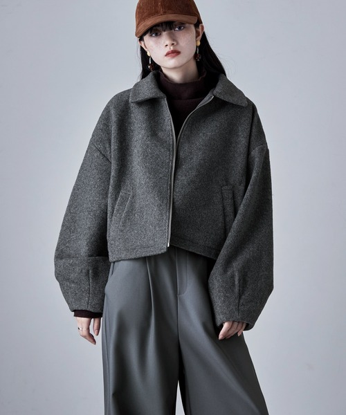 「etoll.」 ブルゾン M グレイッシュベージュ レディース_画像8