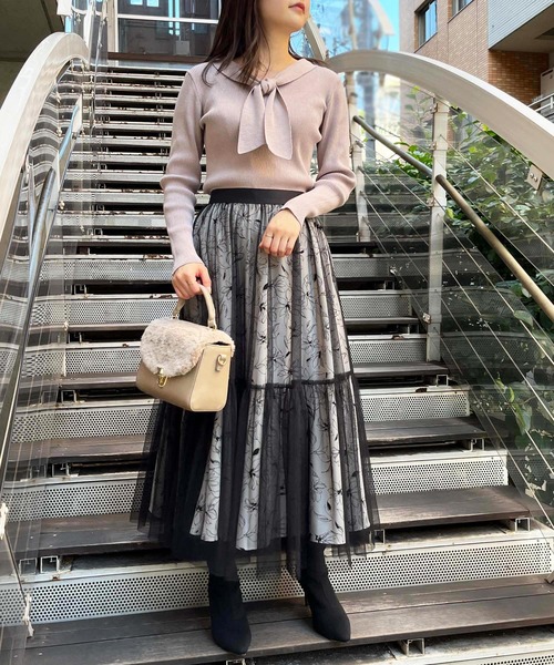 「NOELA」 フレアスカート S ブラック レディース_画像4