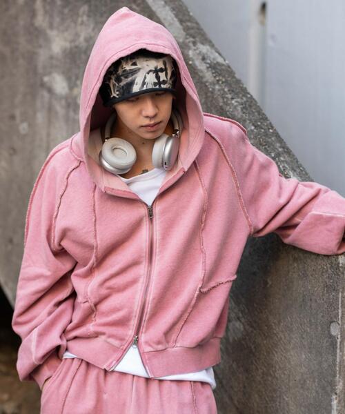 we arerighteous ピンク ジップパーカー確実正規品 FFEIN(フェイン)】ヘビーウエイトワンポイントジップパーカー