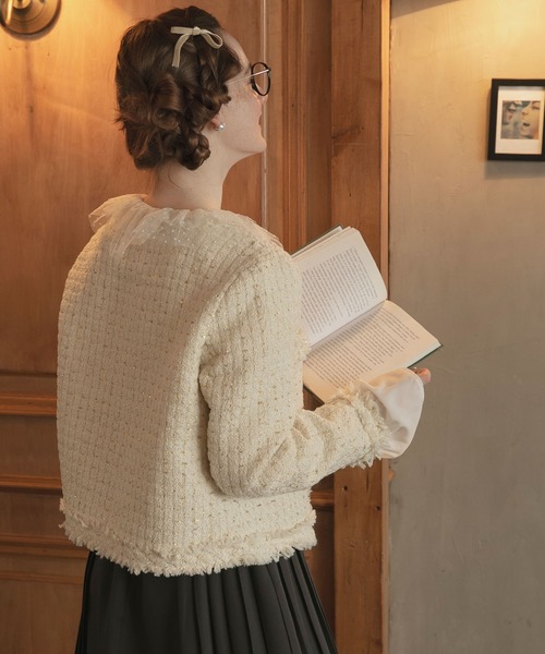 「BONLECILL noir」 ツイードジャケット FREE ブラック レディース_画像7