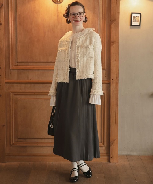 「BONLECILL noir」 ツイードジャケット FREE ブラック レディース_画像9