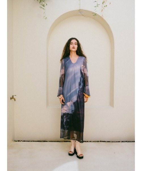 【sahara/サハラ】TulleSleeveSatin Dress sahara/サハラ】TulleSleeveSatin Dress 【公式通販】
