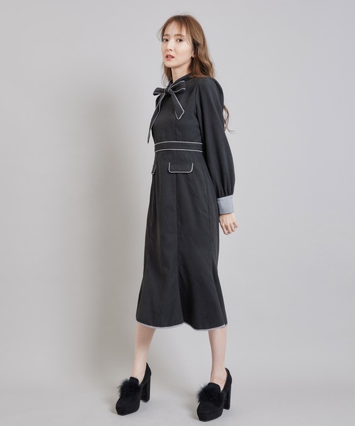 「TITTY&CO.」 長袖ワンピース MEDIUM ブラック レディース_画像2
