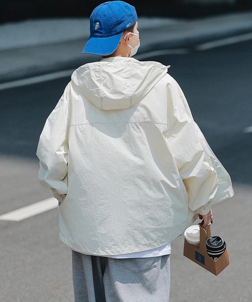 「aimoha」 ナイロンブルゾン MEDIUM オフホワイト メンズ_画像9