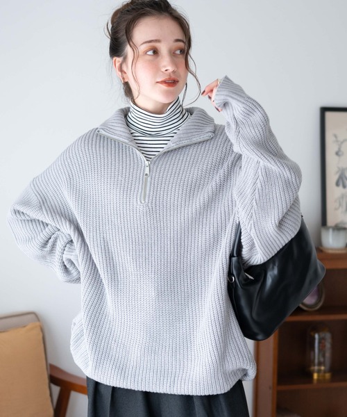 WEGO（ウィゴー） 長袖ニット LARGE ライトグレー メンズ : ZOZOTOWN