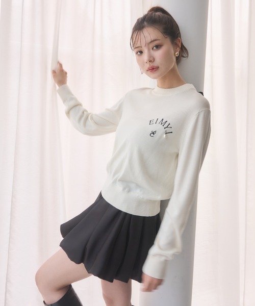 EIMY ロゴニット　ベージュ　エイミーイストワール EIMY ISTOIRE（エイミーイストワール） ニット セーター EIMY