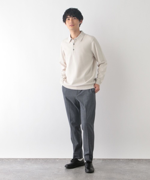 「GLOBAL WORK」 長袖ニット MEDIUM ネイビー メンズ_画像2