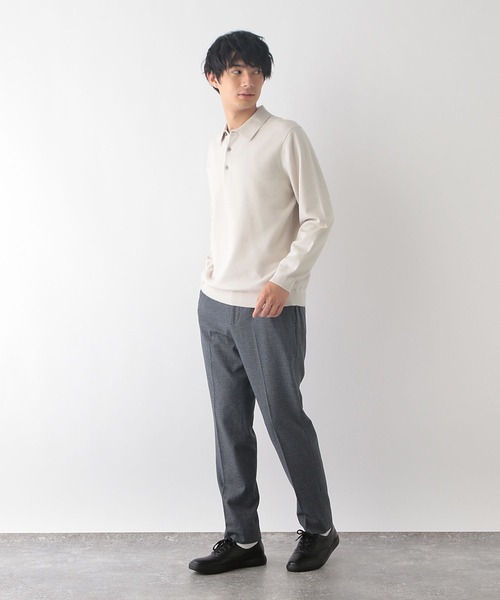 「GLOBAL WORK」 長袖ニット MEDIUM ネイビー メンズ_画像3