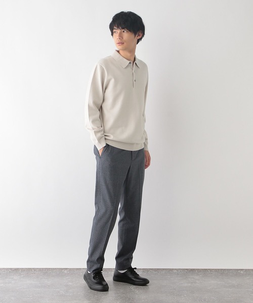 「GLOBAL WORK」 長袖ニット MEDIUM ネイビー メンズ_画像4