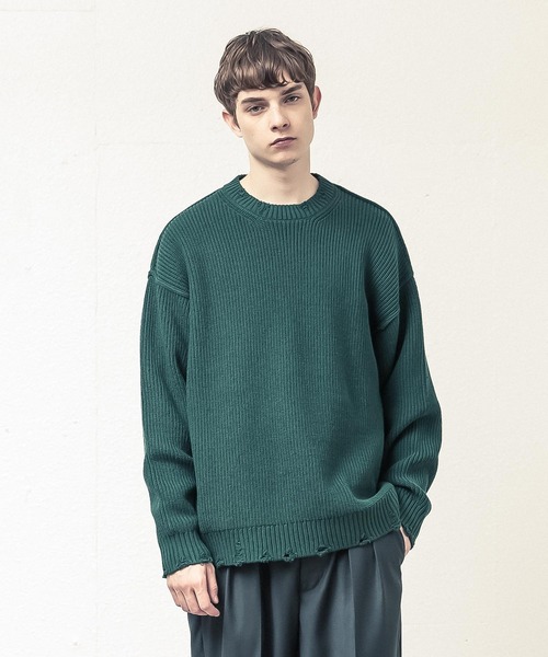 「SLICK」 長袖ニット 2 レッド メンズ_画像9