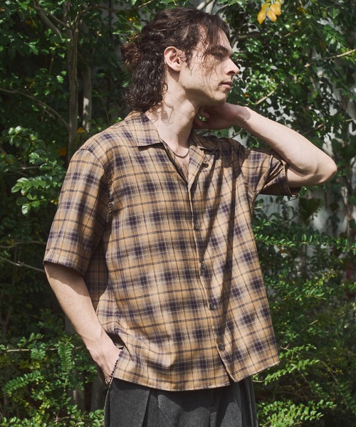 Casper John（キャスパージョン） シャツ 半袖 Retro check shirts