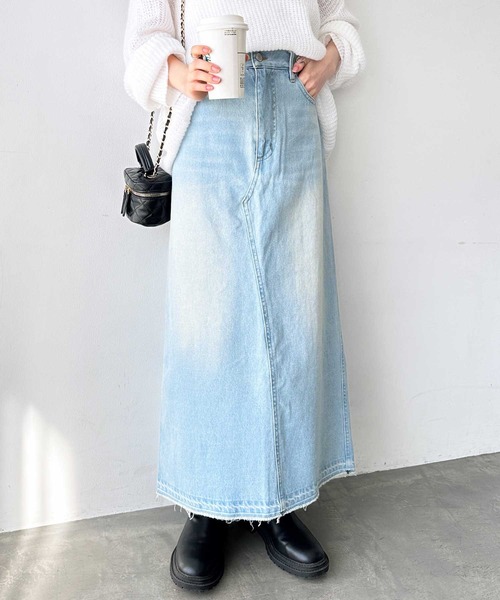 「GeeRA」 デニムスカート MEDIUM ネイビー レディース_画像4