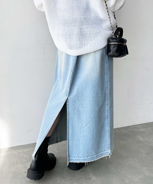 「GeeRA」 デニムスカート MEDIUM ネイビー レディース_画像5