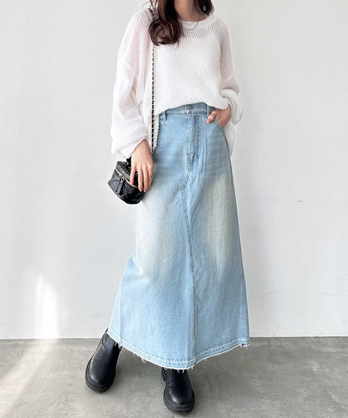 「GeeRA」 デニムスカート MEDIUM ネイビー レディース_画像7