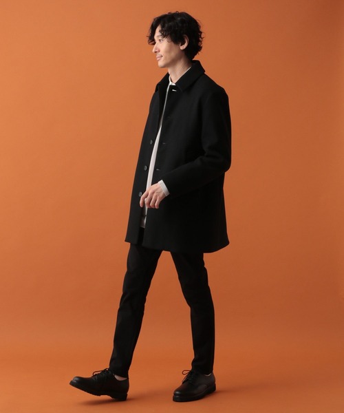 「GLOBAL WORK」 ステンカラーコート MEDIUM ブラック メンズ_画像3