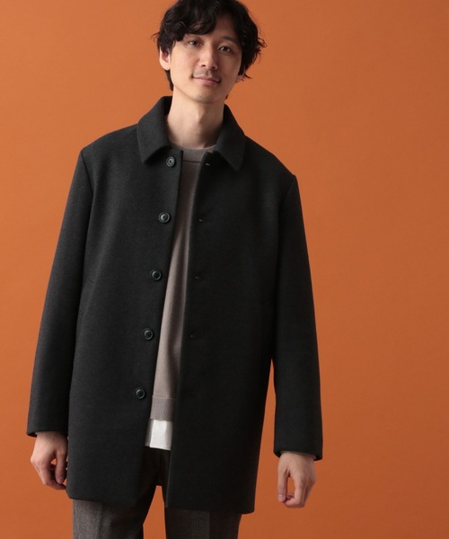 「GLOBAL WORK」 ステンカラーコート MEDIUM ブラック メンズ_画像7