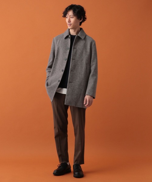 「GLOBAL WORK」 ステンカラーコート MEDIUM ブラック メンズ_画像8