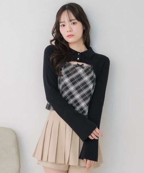 Emsexcite（エムズエキサイト） ニット セーター チェックキャミ
