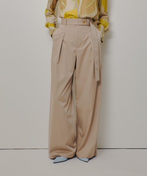allureville（アルアバイル） ワイドパンツ パンツ サテンストレッチ