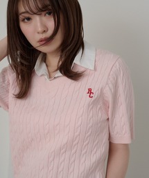 「RAY CASSIN」 半袖ニット FREE オレンジ レディースの画像3