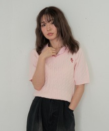 「RAY CASSIN」 半袖ニット FREE オレンジ レディースの画像6