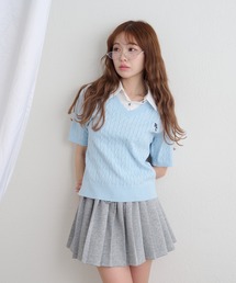 「RAY CASSIN」 半袖ニット FREE オレンジ レディースの画像8