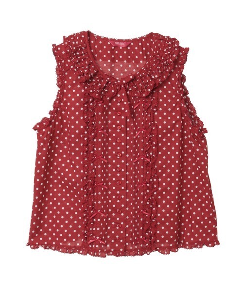 PINK HOUSE（ピンクハウス） ブラウス シャツ フリル使いノースリーブ