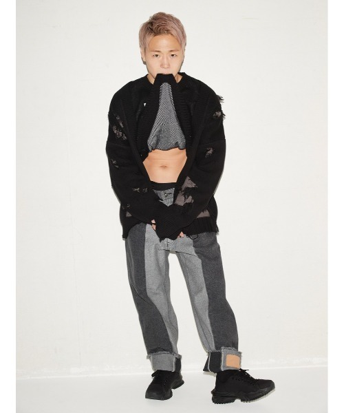 「DANKE SCHON」 デニムパンツ L ブラック メンズ_画像2