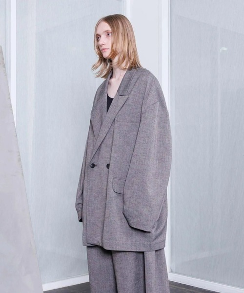 ジャケット テーラードジャケット 「VOAAOV」STRIPE - SET UP Double Big Jacket メンズ レディースの画像