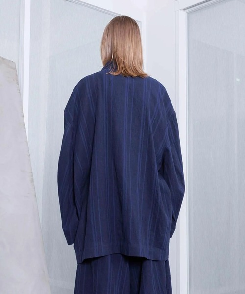 ジャケット テーラードジャケット 「VOAAOV」STRIPE - SET UP Double Big Jacket メンズ レディースの画像