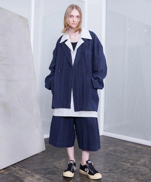ジャケット テーラードジャケット 「VOAAOV」STRIPE - SET UP Double Big Jacket メンズ レディースの画像