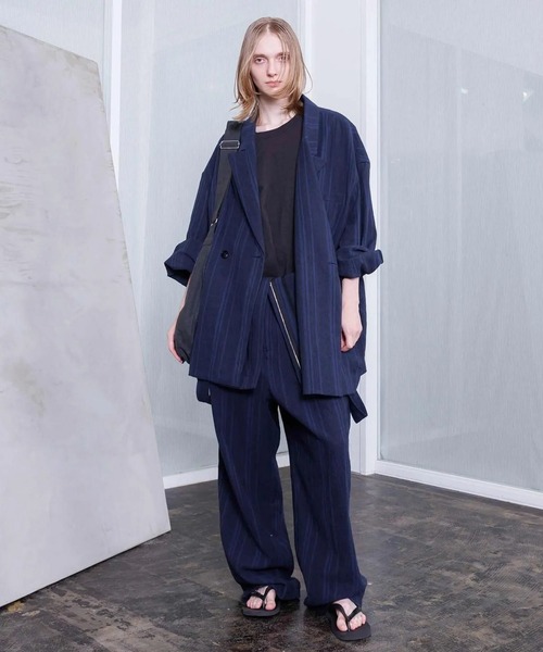 ジャケット テーラードジャケット 「VOAAOV」STRIPE - SET UP Double Big Jacket メンズ レディースの画像