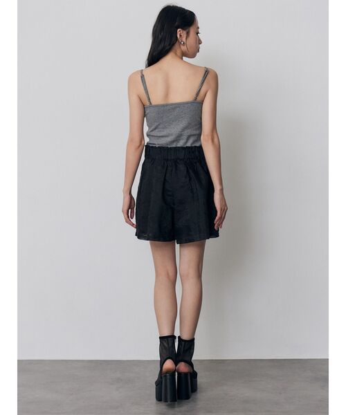  ブラック レースショートパンツ MURUA（ムルーア） パンツ 「セットアップ対応」タックレースショート