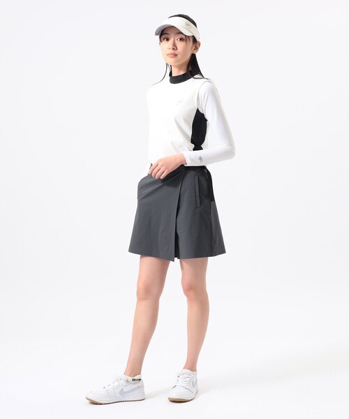スカート ORANGE LABEL / ベルテッド 撥水 ストレッチ ラップキュロット（UVカット・接触冷感）の画像