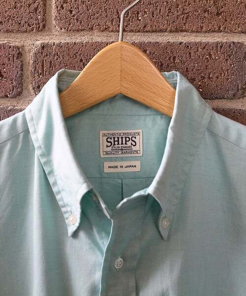 SHIPS（シップス） シャツ 半袖 SHIPS: AUTHENTIC ピンオックス ボタン