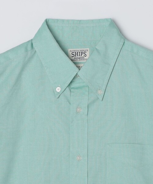 SHIPS（シップス） シャツ 半袖 SHIPS: AUTHENTIC ピンオックス ボタン