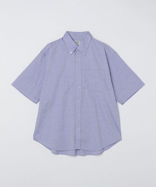 SHIPS（シップス） シャツ 半袖 SHIPS: AUTHENTIC ピンオックス ボタン