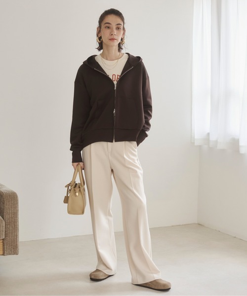 「ANGIE」 ジップアップパーカー SMALL ブラウン レディース_画像2