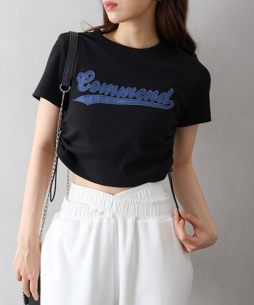 SpRay（スプレイ） tシャツ デニムロゴシャーリングトップス