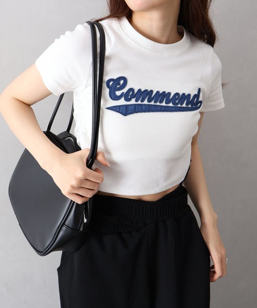 SpRay（スプレイ） tシャツ 半袖 デニムロゴシャーリングトップス