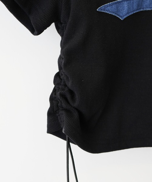 SpRay（スプレイ） tシャツ 半袖 デニムロゴシャーリングトップス