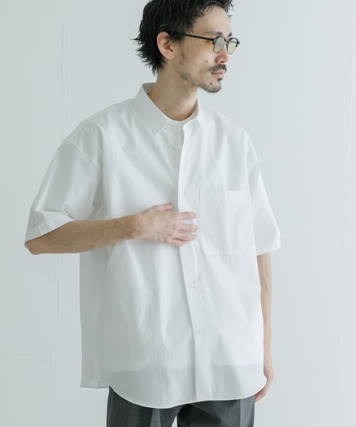 「THOMAS MASON」 半袖シャツ「URBAN RESEARCHコラボ」 LARGE ホワイト メンズ_画像2