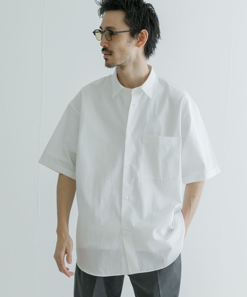 「THOMAS MASON」 半袖シャツ「URBAN RESEARCHコラボ」 LARGE ホワイト メンズ_画像3