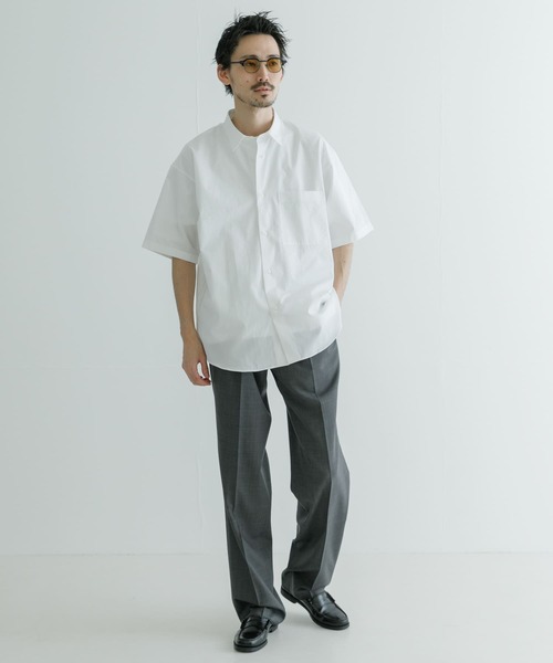 「THOMAS MASON」 半袖シャツ「URBAN RESEARCHコラボ」 LARGE ホワイト メンズ_画像4