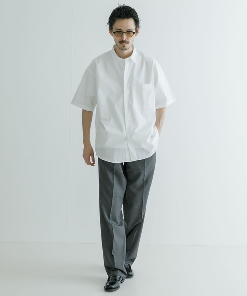 「THOMAS MASON」 半袖シャツ「URBAN RESEARCHコラボ」 LARGE ホワイト メンズ_画像5