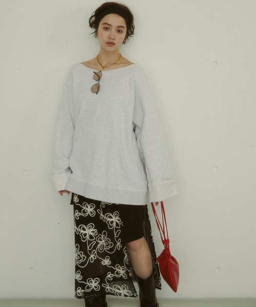 「MIRROR STOKE」 スウェットカットソー MEDIUM イエロー レディース_画像2
