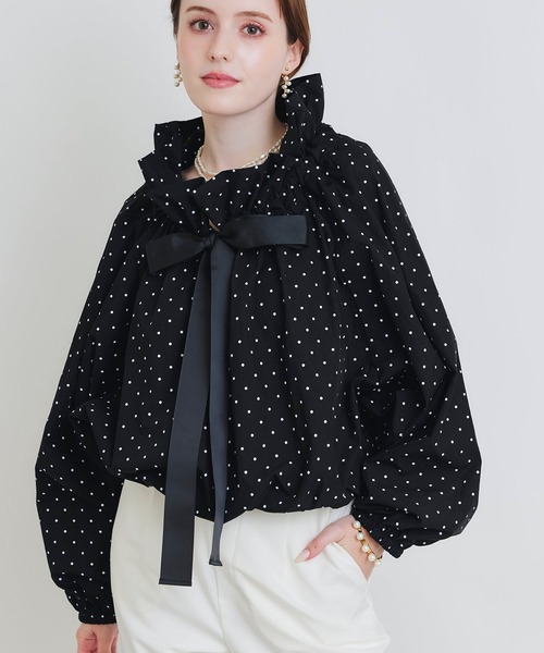 PICCIN（ピッチン） ブラウス シャツ ザビエルドット柄ブラウス