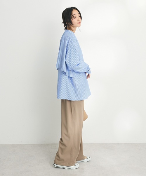 「CRAFT STANDARD BOUTIQUE」 長袖ブラウス FREE ブラック×ホワイト レディース_画像8